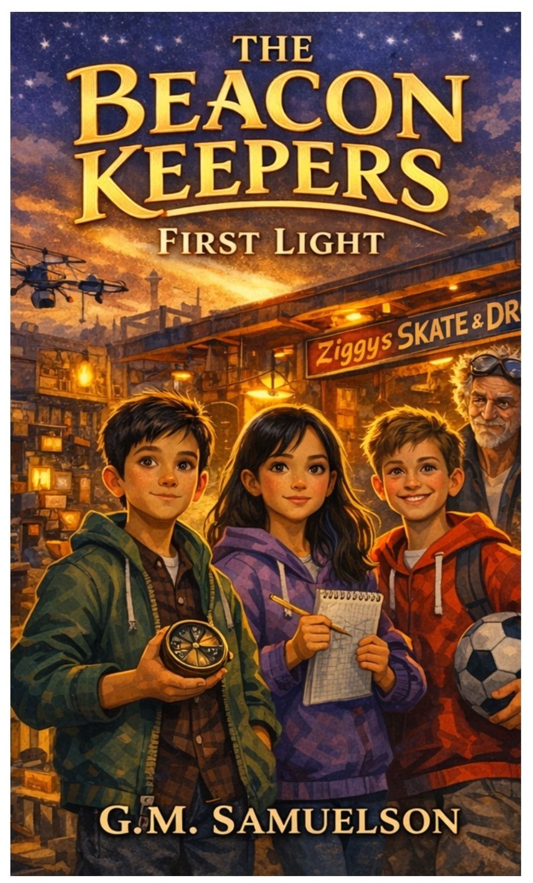 The Beacon Keepers: First Light — cover art by G.M. Samuelson